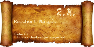Reichert Mátyás névjegykártya